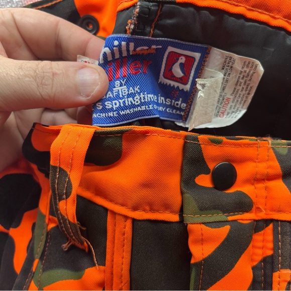 Camo Camouflage Orange Hunting Pants SafTbak Chiller Killer Mens 30-32 USA - Picture 4 of 11